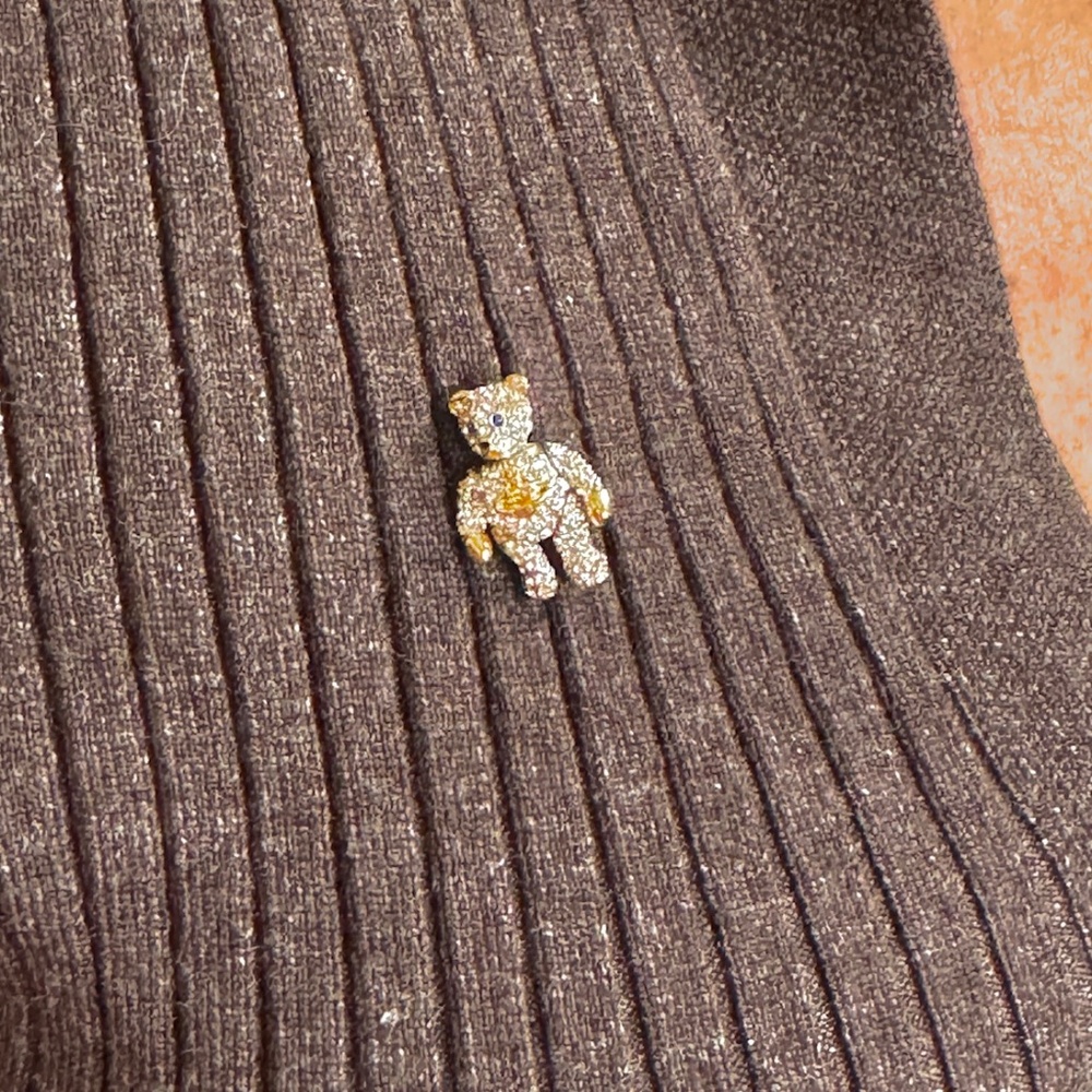 Vivienne Westwood Swarovski Covered Crystal Teddy Bear Pin or Earring - Picture 7 of 7